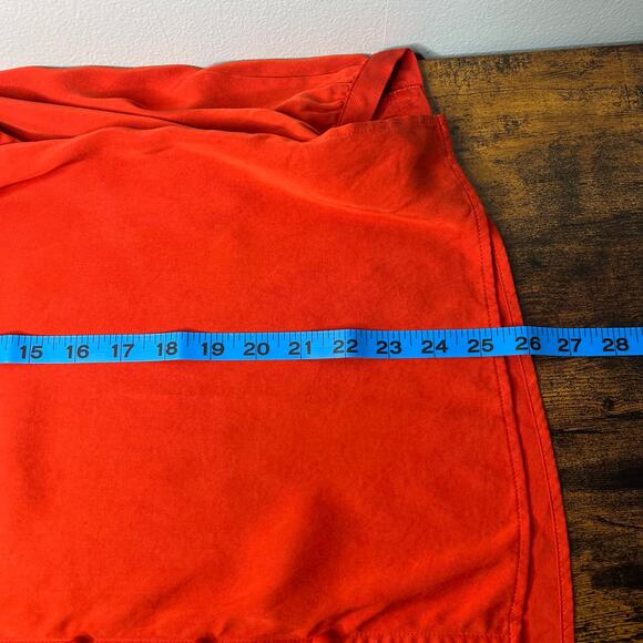 J. Jill Button Front Long Sleeve Blouse Top Orange Red Size M Modal Office Boho - Picture 11 of 13
